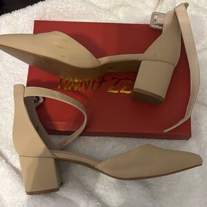 Chic Beige Block Heel Sandals